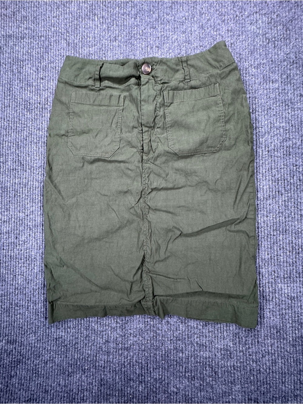 Maeve by Anthropology Skirt Womens Large Olive Green Linen Utility 0519